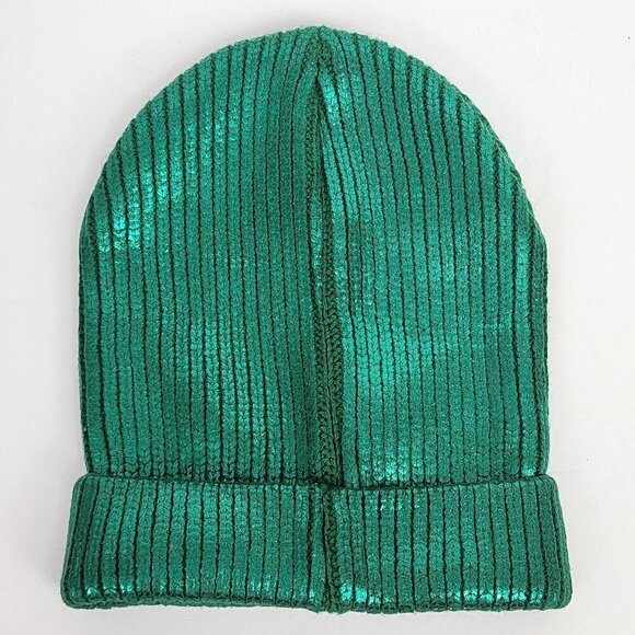 Claire's Lucky Green Foil Knit Beanie - Picture 2 of 4